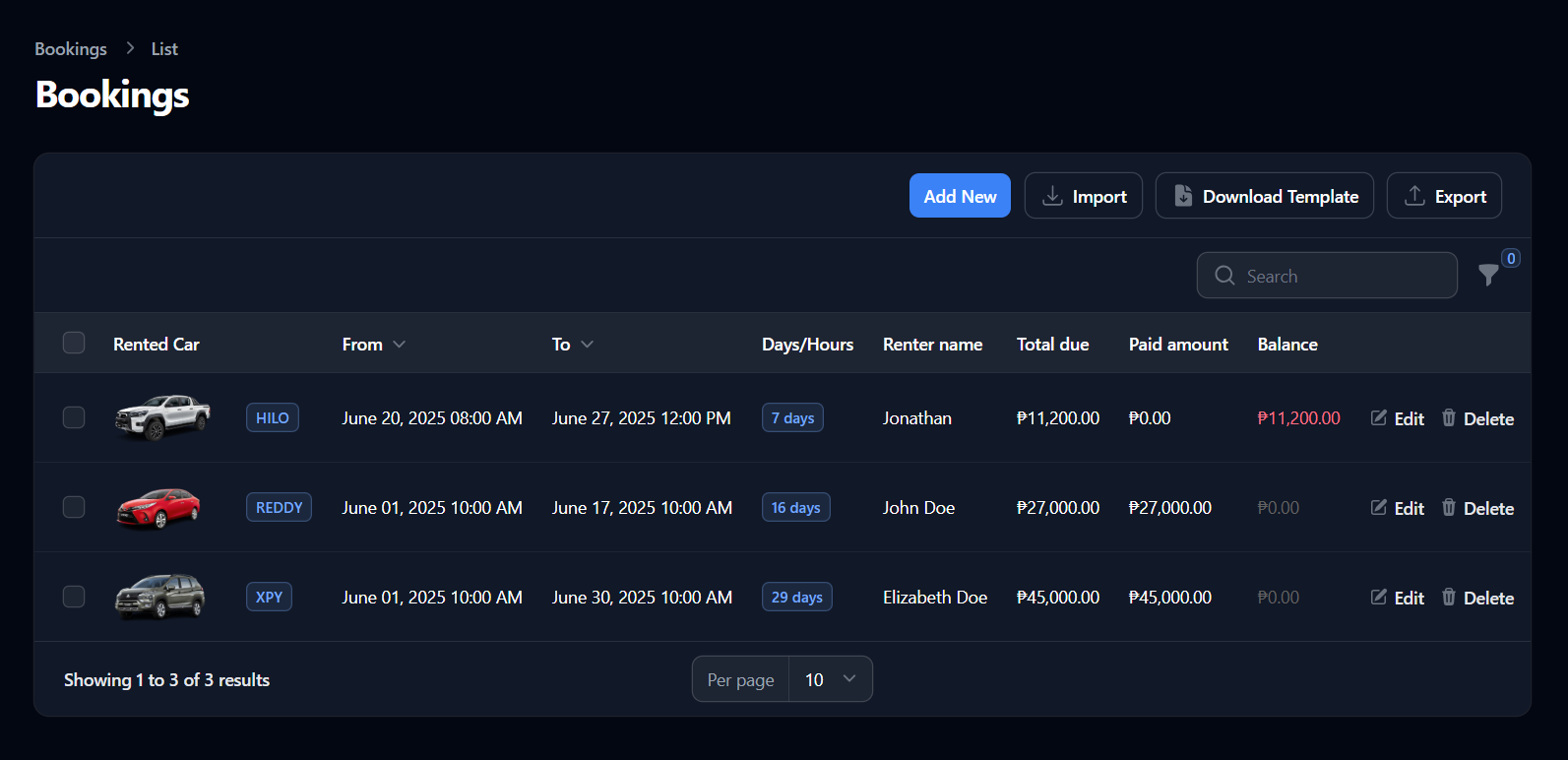 Fleet dashboard preview
